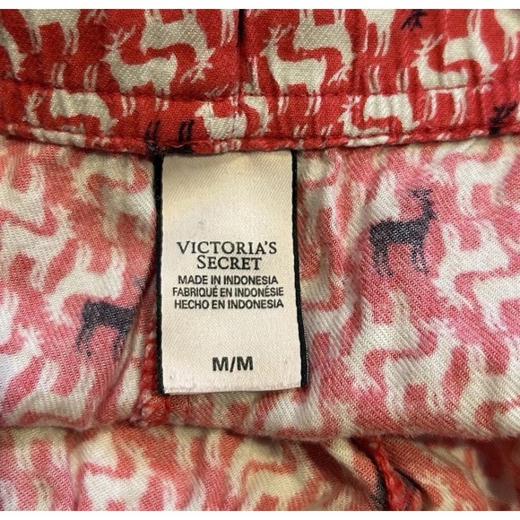 Victoria's Secret Dreamer Pajamas M Red Reindeer‎ Modal Lightweight Flannel - Picture 9 of 9